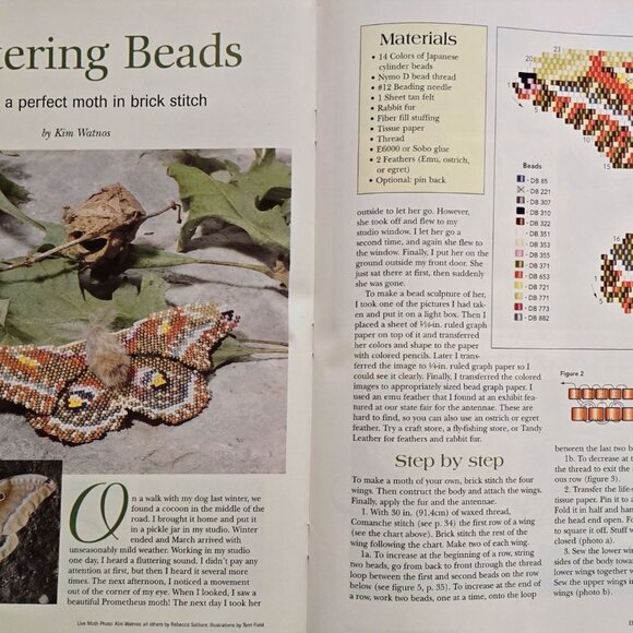 Bead And Button Magazine April 1998 Brick Stitch Sculpturs To Weave - Picture 10 of 16